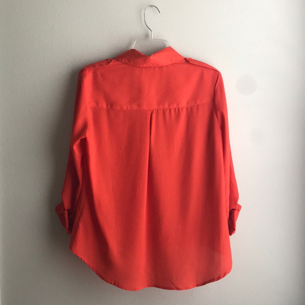 Orange button down - Picture 2 of 4
